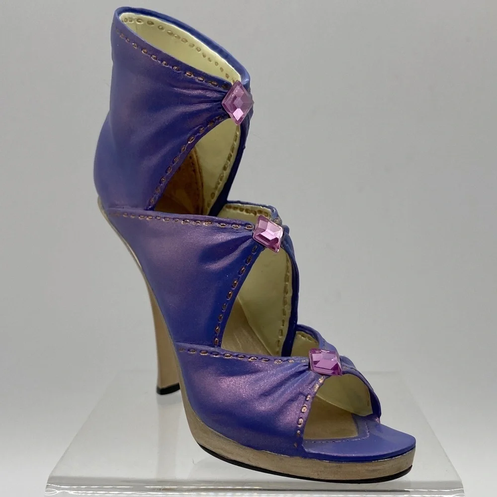 Vintage Just The Right Shoe By Raine Diamond Wrap Lavender Gold